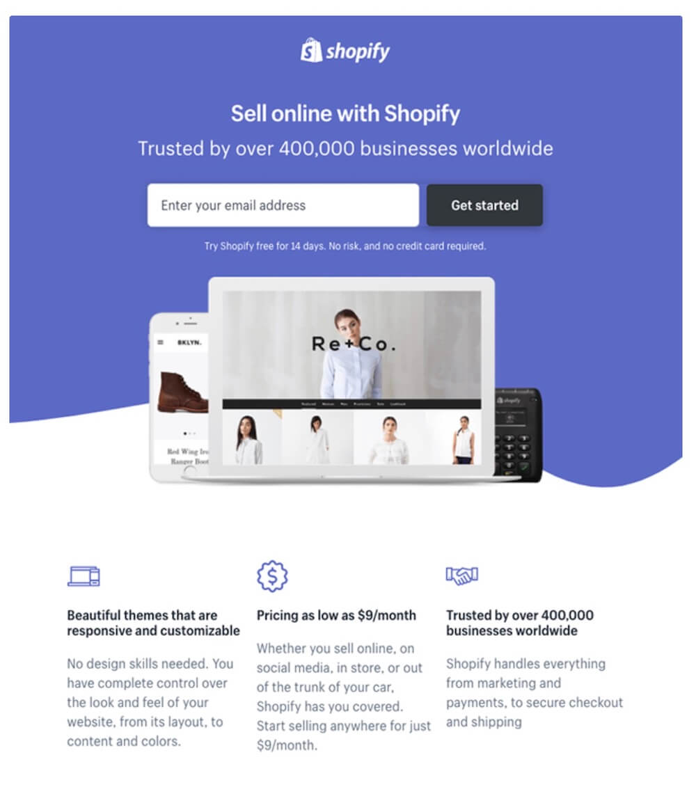 landing page example