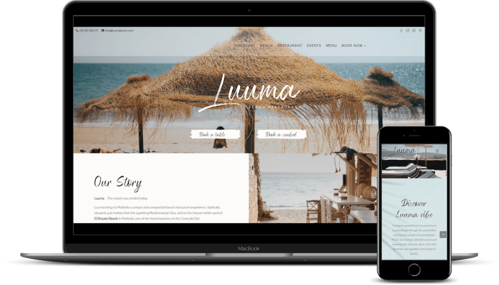 Beach Club Web Design Marbella FML Marketing